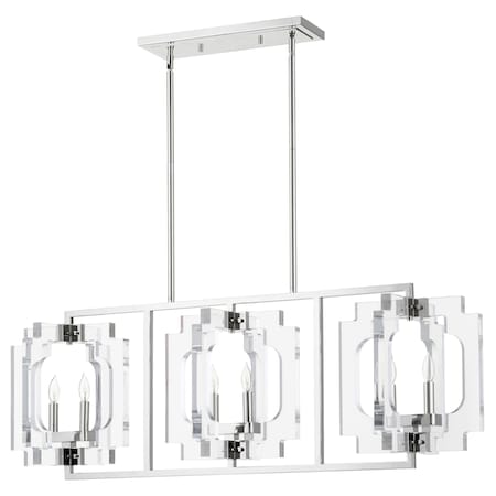 Quorum Broadway 6Lt Island Nickel 655-6-62